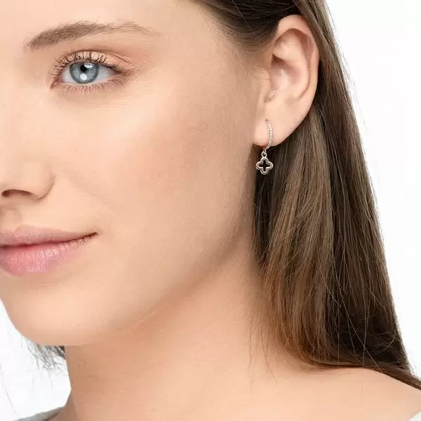 Leaf Jewelry Single Creole CLOVER/Zirkonia, 18 K Rosegold vergoldet Bis zu 50% Rabatt