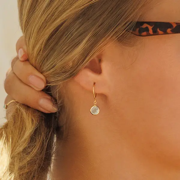 Leaf Jewelry Ohrhänger Solitär, Blauer Topaz, 18 K Rosegold vergoldet Bis zu 65% Rabatt