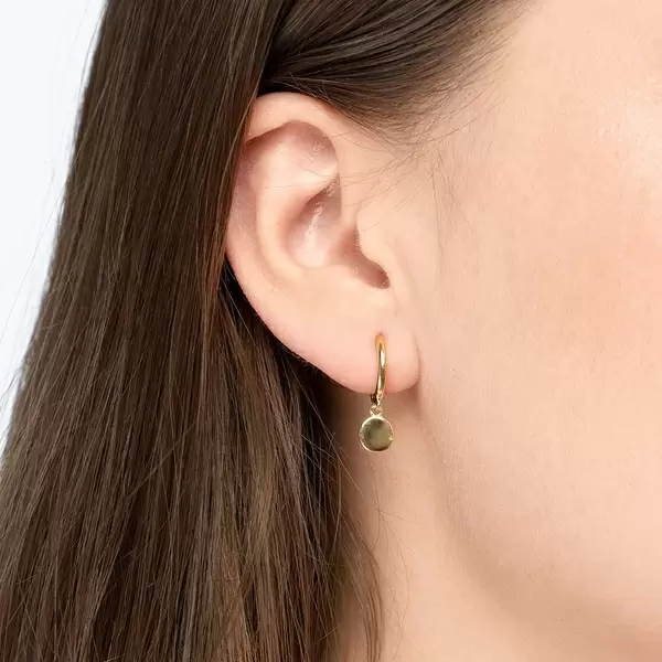 Leaf Jewelry Single Creole PLATELET, 18 K Gelbgold vergoldet Vierteljährliche Förderung