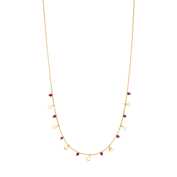 Leaf Jewelry Halskette Hearts Rubin, 18 K Gelbgold vergoldet Bis zu 55% Rabatt