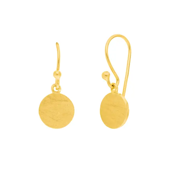 Leaf Jewelry Ohrhänger Plättchen klein, 18 K Gelbgold vergoldet Super Rabatt