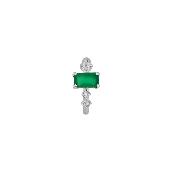 Leaf Jewelry Silber Earcuff Gorgeous Gems, Grüner Achat 50% Rabatt mit kostenlosem Versand