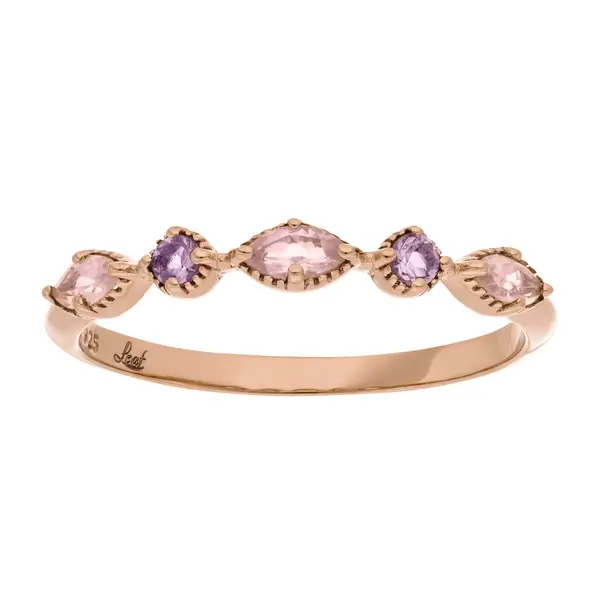 Leaf Jewelry Silber Ring, Oval Gems, Rosenquarz, Rosegold Begrenzt auf 3 Tage