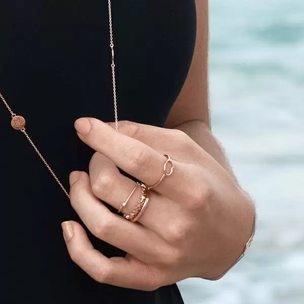 Leaf Jewelry Stacking Ring Basic, 18 K Gelbgold vergoldet, Größe 50 2025
