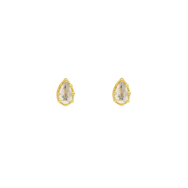 Leaf Jewelry Ohrstecker Drop, Prehnit, 18 K Gelbgold vergoldet Verkauf