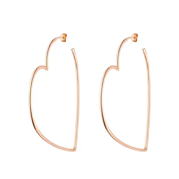 Leaf Jewelry Creole Herz, 60mm, 18K Rosegold vergoldet Hotsell