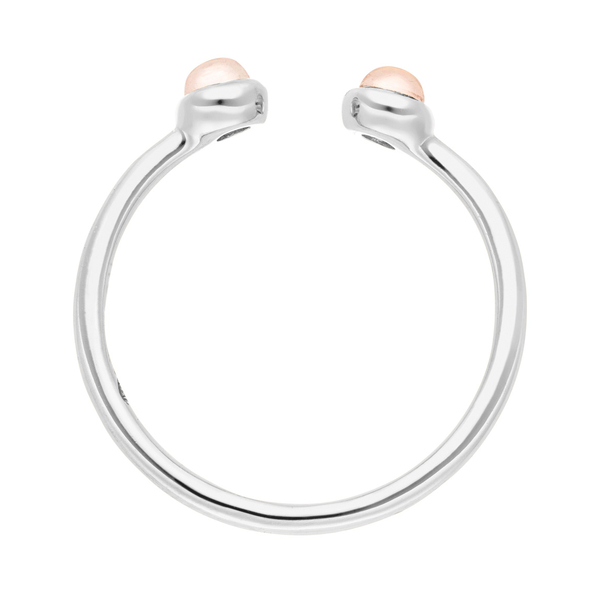 Leaf Jewelry Silber Open Ring, Rosenquarz Günstiger Verkauf