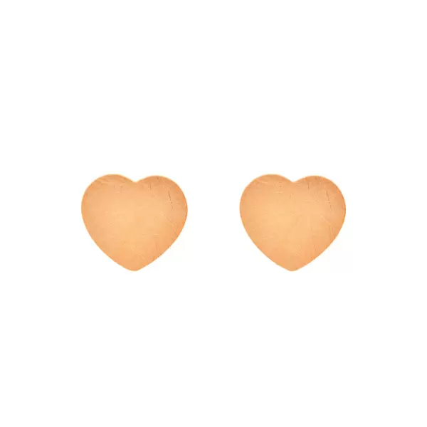 Leaf Jewelry Ohrstecker Heart-Disc, matt, 18 Rosegold vergoldet Großer Ausverkauf