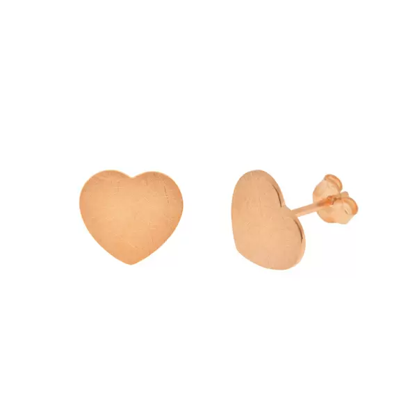 Leaf Jewelry Ohrstecker Heart-Disc, matt, 18 Rosegold vergoldet Großer Ausverkauf