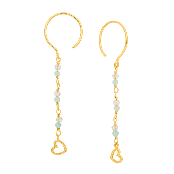 Leaf Jewelry Ohrhänger Amazonit, 18 K Gelbgold vergoldet Muttertagsangebot