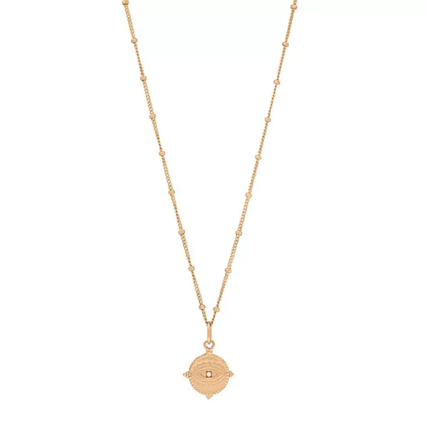 Leaf Jewelry Halskette Evil Eye, 45cm, 18 K Rosegold vergoldet Lagerräumung