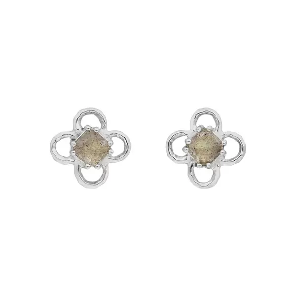 Leaf Jewelry Ohrstecker Clover Gem, Labradorit, 925 Sterlingsilber Exklusive Angebote