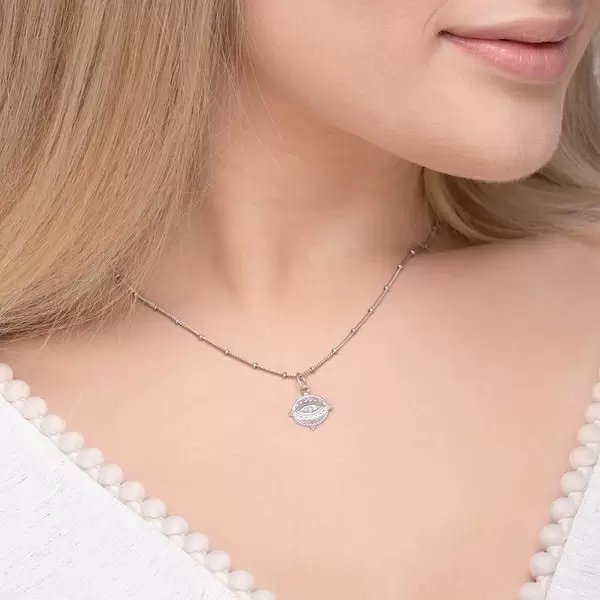 Leaf Jewelry Halskette Evil Eye, 45cm, 925 Sterlingsilber Große Rabatte