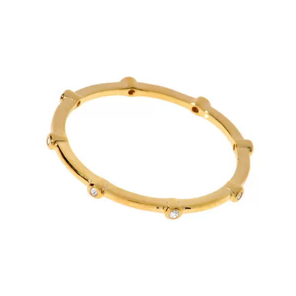 Leaf Jewelry Ring DAZZLE, 18 K Gelbgold vergoldet Vierteljährliche Förderung