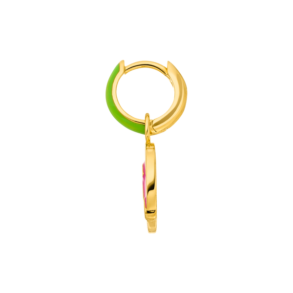 Leaf Jewelry Single Creole "LOL" EMOJI, 18 K Gelbgold vergoldet Super Rabatt