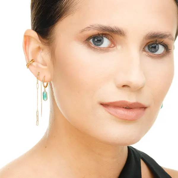 Leaf Jewelry Silber Earcuff, CHAIN, Rosegold Clearance-Verkauf