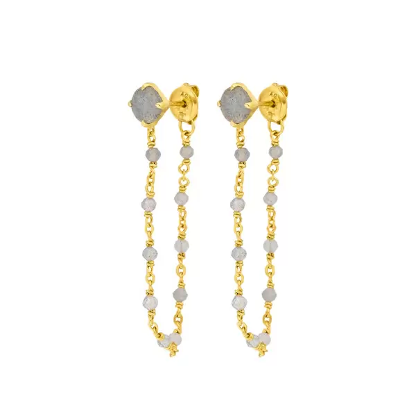 Leaf Jewelry Ohrhänger Flying Gem, Labradorit, 18 K Gelbgold vergoldet Kostenloser Versand international