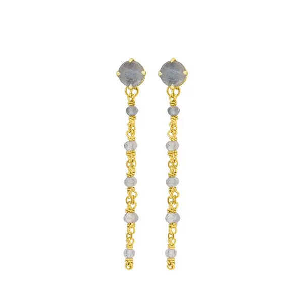 Leaf Jewelry Ohrhänger Flying Gem, Labradorit, 18 K Gelbgold vergoldet Kostenloser Versand international