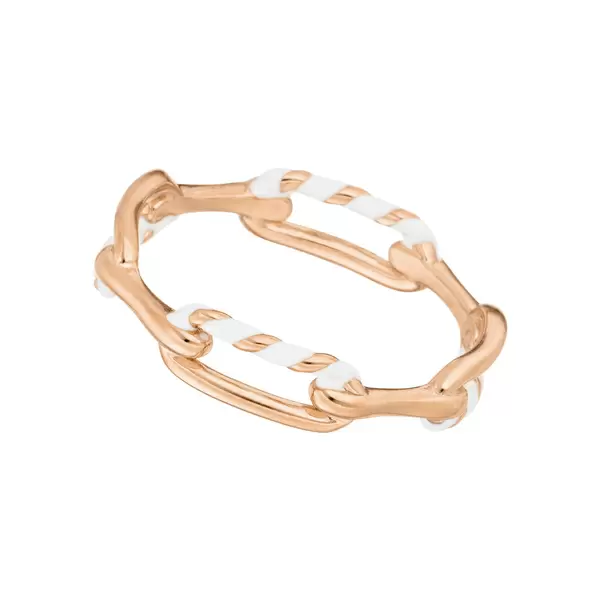 Leaf Jewelry Ring Neon Twist, 18 K Rosegold vergoldet, weiss, Gr.54 Speichern exportieren