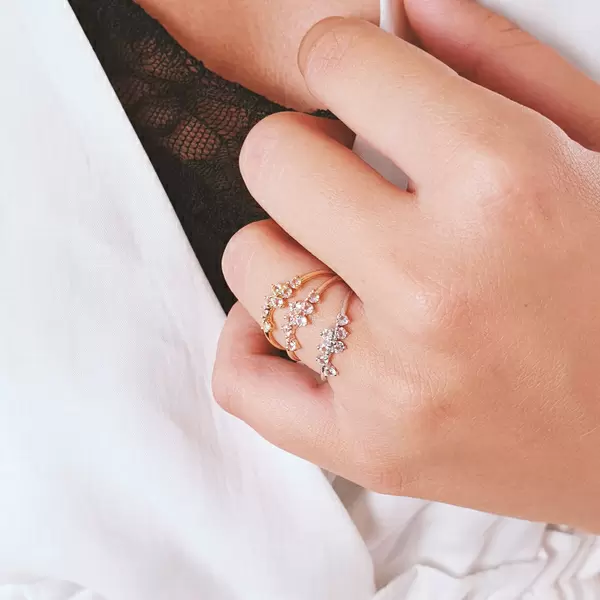Leaf Jewelry Ring Sweet Gems II Bergkristall, 18 K Gelbgold vergoldet, Gr.56 50% Rabatt für begrenzte Zeit