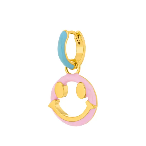 Leaf Jewelry Single Creole "Joy" EMOJI, 18 K Gelbgold vergoldet 2025