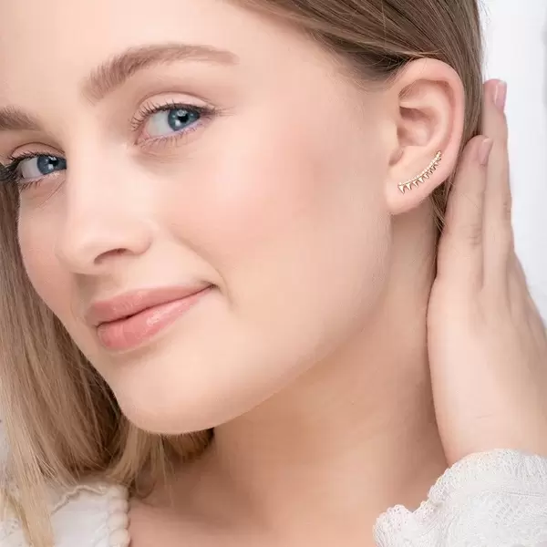 Leaf Jewelry Earclimber Memory II, 18 K Gelbgold vergoldet Outlet