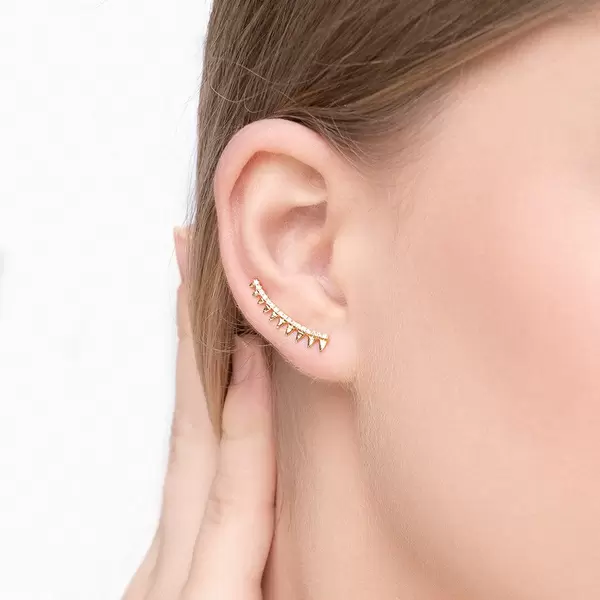 Leaf Jewelry Earclimber Memory II, 18 K Gelbgold vergoldet Outlet