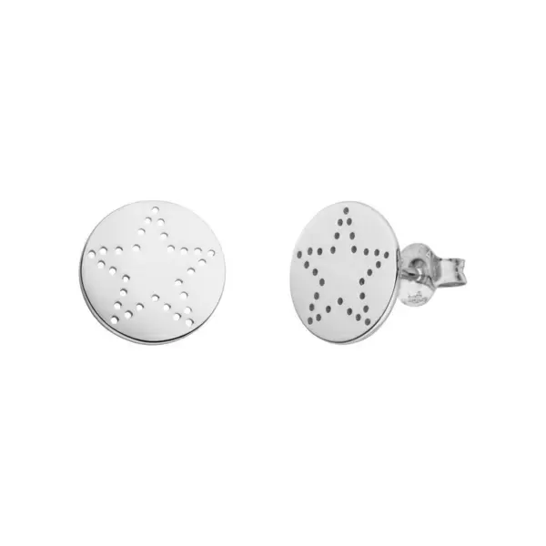 Leaf Jewelry Ohrstecker Mini-Disc STAR, 925 Sterlingsilber im Angebot
