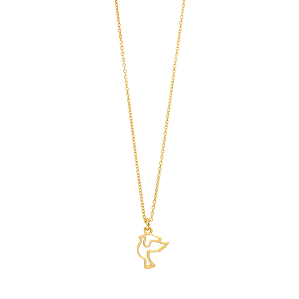 Leaf Jewelry Halskette TAUBE, 18 K Gelbgold vergoldet Blitzverkäufe