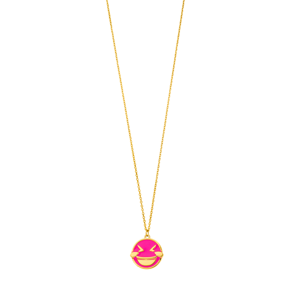 Leaf Jewelry Halskette "LOL" EMOJI, 18 K Gelbgold vergoldet Fabrik Onlineshop