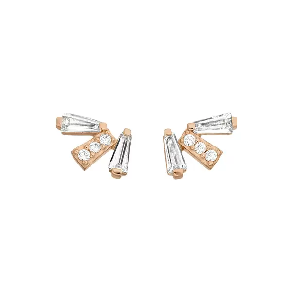 Leaf Jewelry Ohrstecker CRYSTAL, 18 K Rosegold vergoldet Fabrikpreis