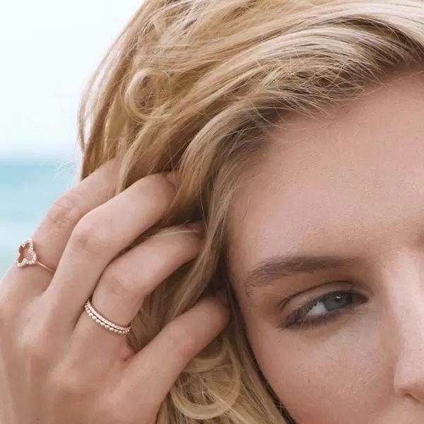 Leaf Jewelry Ball-Ring, 18 K Rosegold vergoldet, Größe 46 Weihnachtsangebot