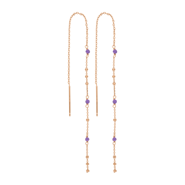 Leaf Jewelry Ohrhänger Flying Gems, Amethyst, 18 K Rosegold vergoldet Heißer Verkauf