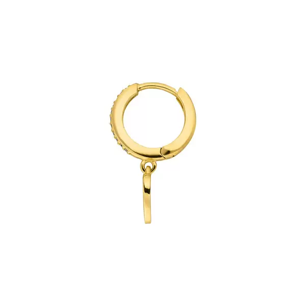 Leaf Jewelry Single Creole HEART/Zirkonia, 18 K Gelbgold vergoldet Neueste Mode