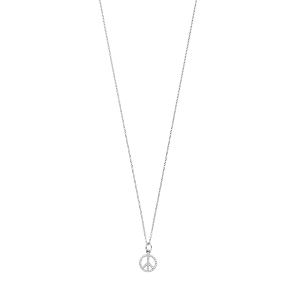 Leaf Jewelry Halskette Peace mit Zirkonia, 925 Sterlingsilber Große Rabatte