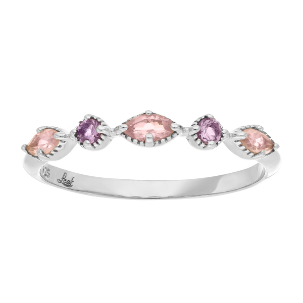 Leaf Jewelry Silber Ring, Oval Gems, Rosenquarz Riesige Ersparnisse