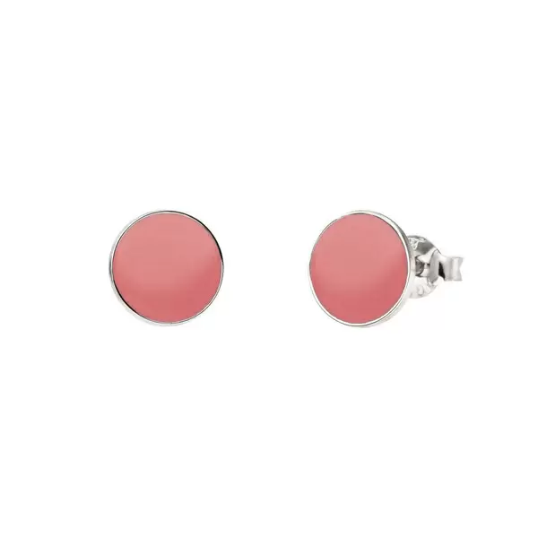 Leaf Jewelry Ohrstecker Circles Emailliert, 925 Sterlingsilber, peach Begrenzte Freigabe