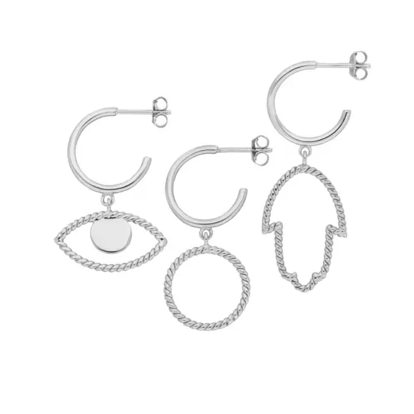 Leaf Jewelry Single Creole Circle Twist, 925 Sterlingsilber Vierteljährliche Förderung