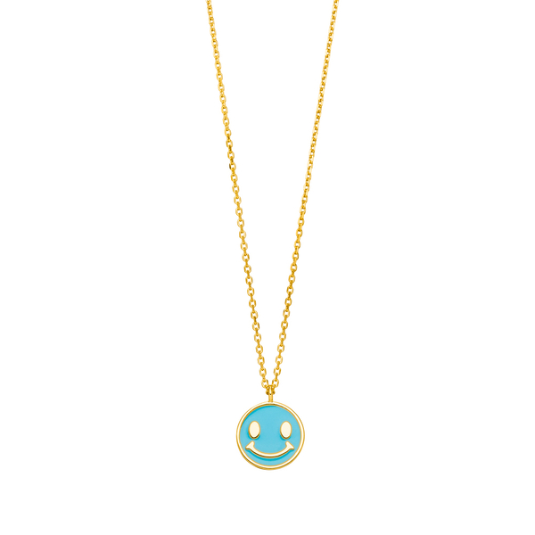 Leaf Jewelry Halskette "Happy" EMOJI, 18 K Gelbgold vergoldet Black Friday Preise
