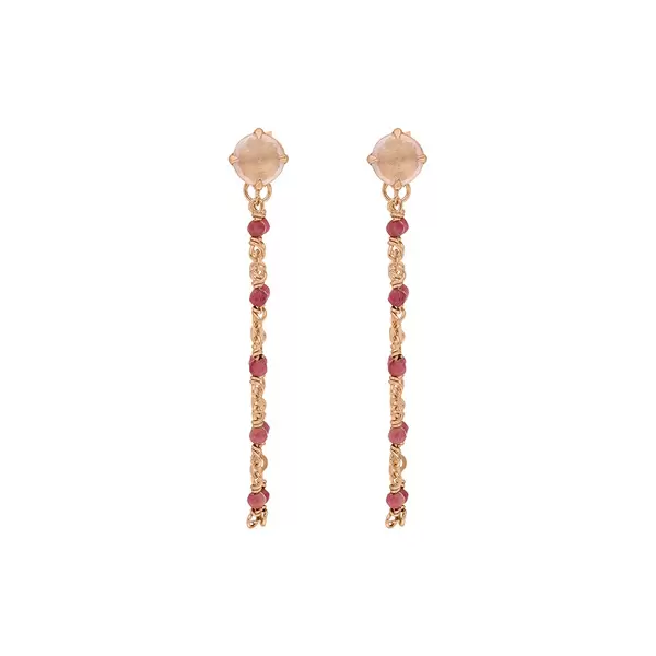 Leaf Jewelry Ohrhänger Flying Gems, Rosenquarz, 18 K Rosegold vergoldet Rabatte dieses Monats