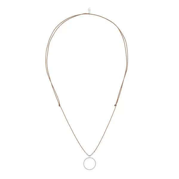 Leaf Jewelry Glückshalskettchen Circle, 925 Sterlingsilber, Beige 2025