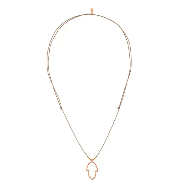 Leaf Jewelry Glückshalskettchen Fatima's Hand, 18 K Rosegold, Beige Verkauf