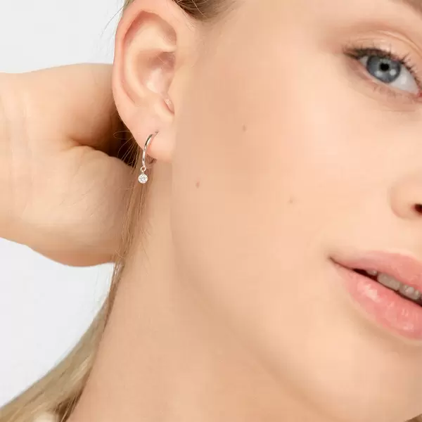 Leaf Jewelry Creole Pure mit Diamanten, 18 K Weissgold Valentinstagsangebot