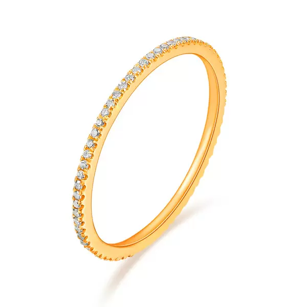 Leaf Jewelry Memoryring mit Diamanten, 18 K Gelbgold Online Outlet