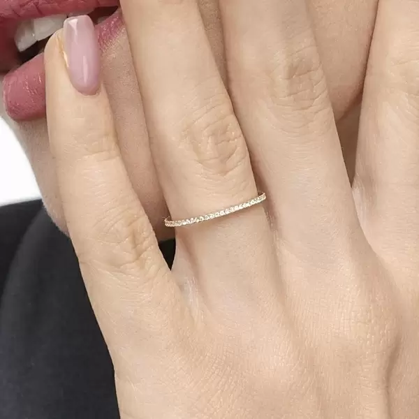 Leaf Jewelry Memoryring mit Diamanten, 18 K Gelbgold Online Outlet