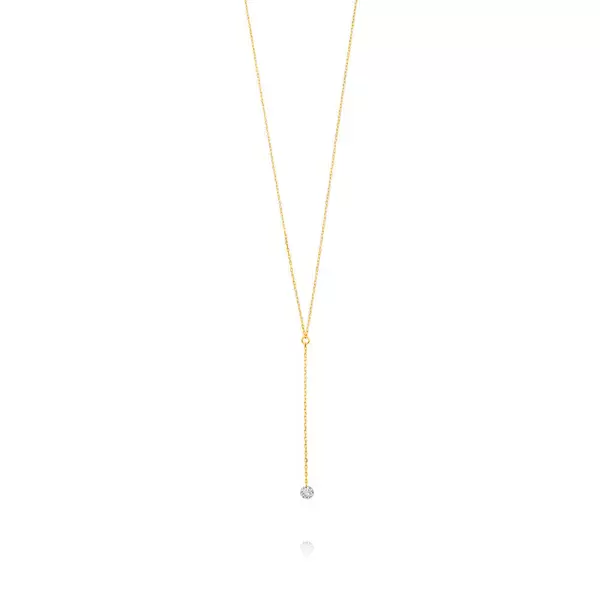 Leaf Jewelry Halskette Y-Pure Diamant, 18 K Gelbgold Zeitlich begrenztes Angebot