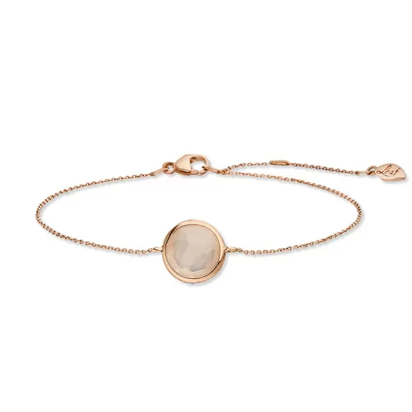 Leaf Jewelry Armkette Rosenquarz, 14 K Roségold Exklusive Angebote