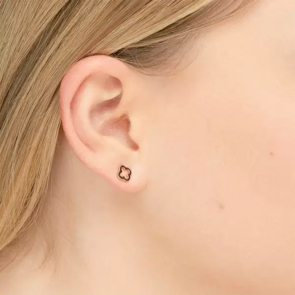 Leaf Jewelry Ohrstecker Clover, 14 K Rosegold Bestseller