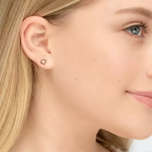 Leaf Jewelry Ohrstecker Clover, 14 K Rosegold Bestseller