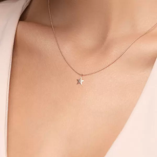 Leaf Jewelry Halskette STAR, 14 K Rosegold Saisonale Angebote